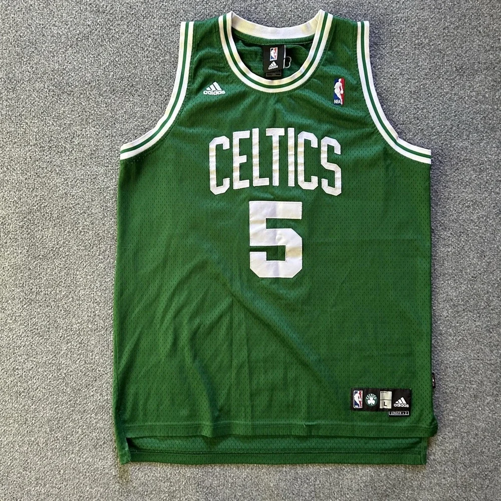 Boston Celtics Jersey Mens L Green NBA Basketball Adidas Garnett 5 Stitched